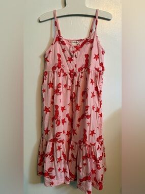 Crewcuts Pink Dress with Red Lobster Print